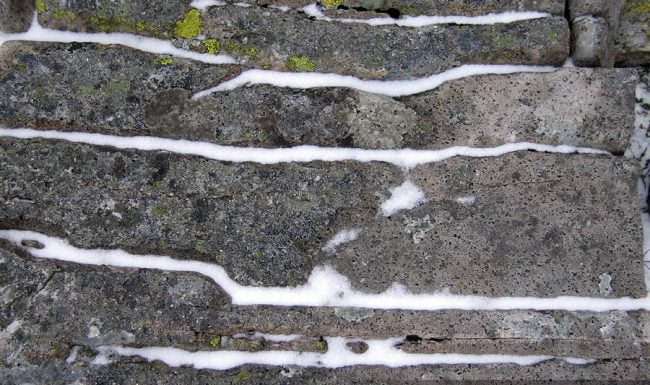Snow lines on rock