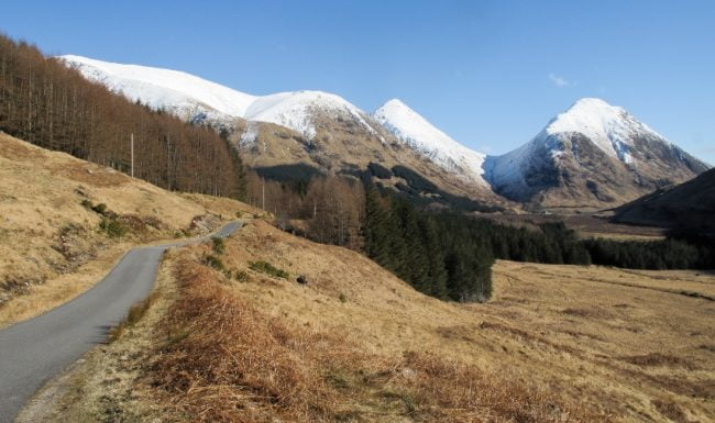 Buachaille Etive Beag and Mor from Glen Etive