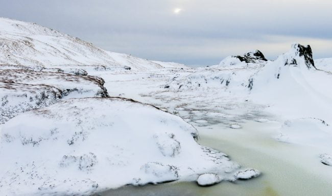 Frozen peat hags, Meall na Fearna